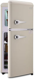 3.5 Cu.Ft Compact Refrigerator Mini Fridge with Freezer 7 Level Adjustable Thermostat Removable Shelves Small Refrigerator Cream