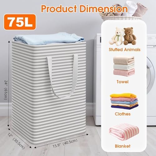 3-Pack Laundry Basket, Collapsible Laundry Hampers - Image 2