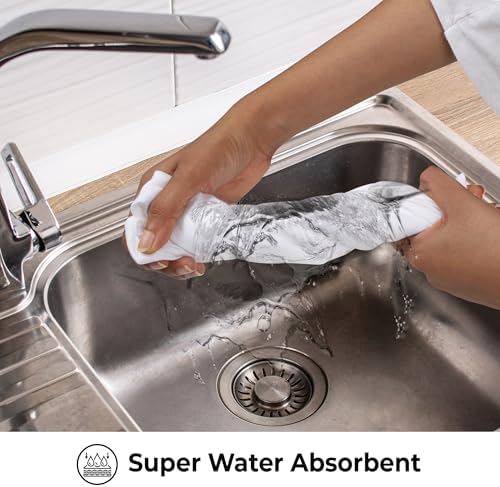 Urban Villa Flour Sack White Kitchen Towels 100% Cotton Highly Absorbent Dish - Image 4