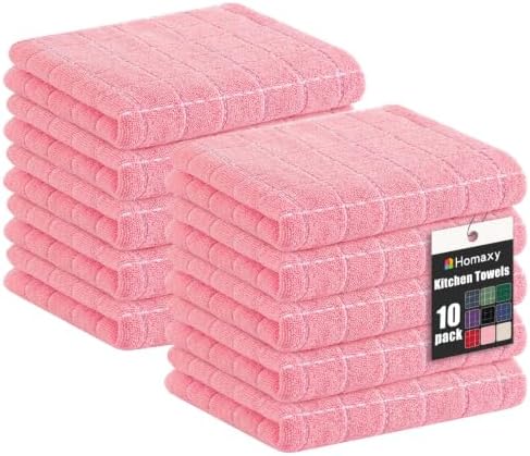 Homaxy 100% Cotton Terry Bulk Kitchen Towels, 10 Pack by Homaxy
