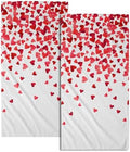 Happy Valentines Day Hand Towels Pack of 2 Romantic Red Pink Love Heart by Granbey