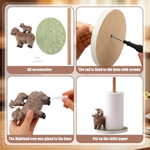 Rustic Highland Cow Paper Towel Holder - Image 4