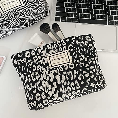 SxoSyo Leopard Makeup Bags, Large Canvas Cosmetic Pouch - Image 3