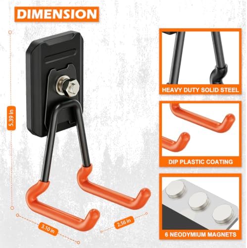 Heavy Duty Magnetic Garage Hooks, 4 Pack Strong Large Magnet Hook - Image 4