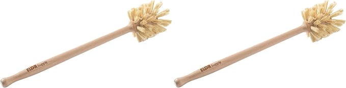 Bottle Brush, 14in Extra Long German Beechwood Handle, Strong Hemp Bristles by ELDRSupply