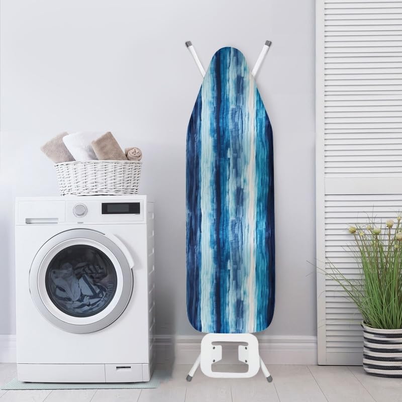 Blue White Gradient Ironing Board Cover Watercolor Striped 15x54 Inch Standard - Image 4