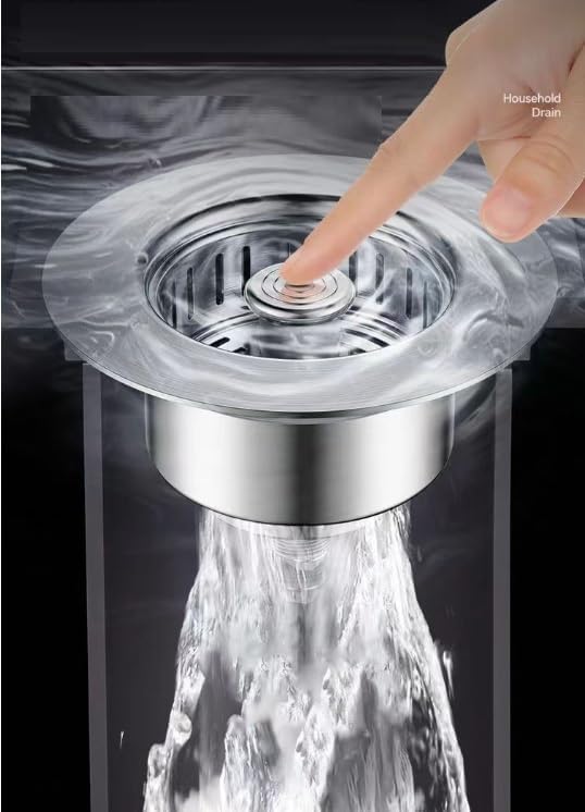 Upgrade Your Kitchen with a 304 Stainless Steel Sink Drain Strainer & Stopper – Durable, Rust-Resistant, and Easy-to-Clean for a Clog-Free Sink. Perfect for Any Modern Kitchen!