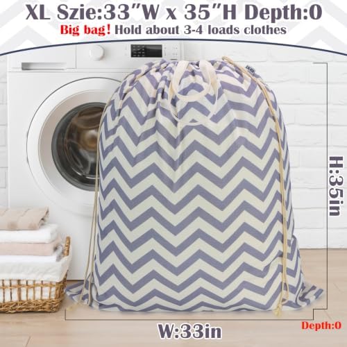 Canvas Laundry Bag 33"Wx 35"H, Thick Canvas Laundry Bag - Image 2