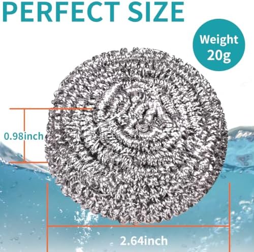12Pcs Steel Wool Scrubber Pads for Cleaning Dishes, Sinks - Image 2