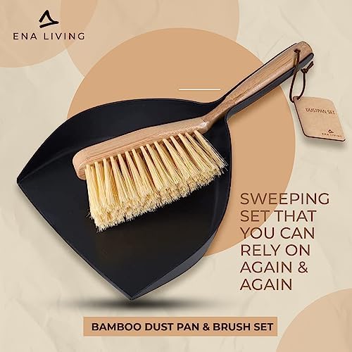 Bamboo Dust Pan & Brush Set, Portable Dustpan & Brush, Sturdy & Effective Dust - Image 2