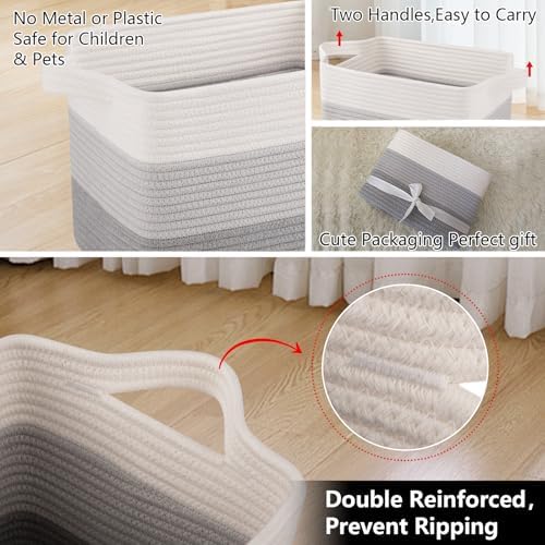 OIAHOMY Cotton Rope Storage Baskets - Image 6