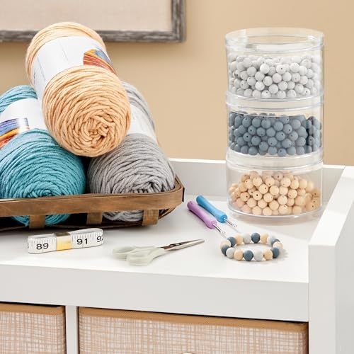 STORi Bella Stackable Clear Plastic Container Round Vanity Storage Organizers - Image 3