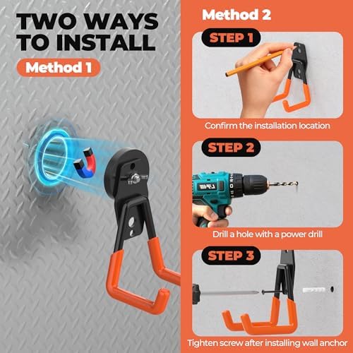 4 Pack Large Magnetic Hooks Heavy Duty, Strong Magnet Utility Hooks, Garage - Image 7