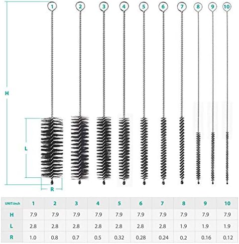 CiaraQ Bottle Cleaning Brushes, 8 Inch Nylon Tube Brush Set - Image 3