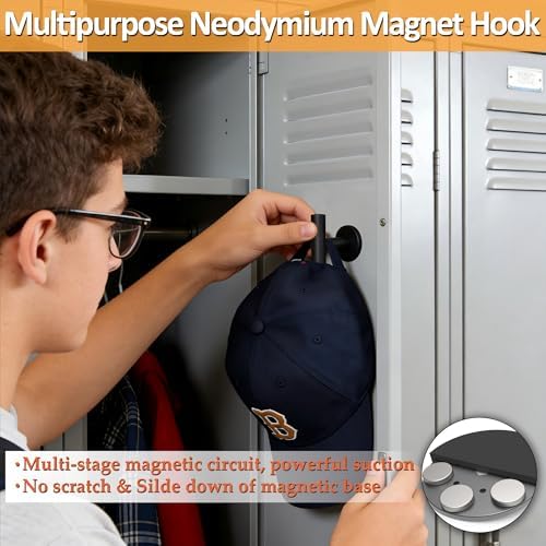 ULIBERMAGNET Strong Magnetic Coat Hooks, 8 Pack Heavy Duty Rubber Coated - Image 5