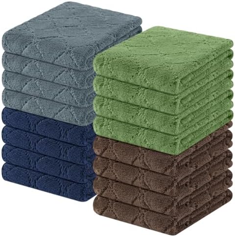 Homaxy Super Soft Absorbent 16 Pack Coral Velvet Dish Cloths by Homaxy