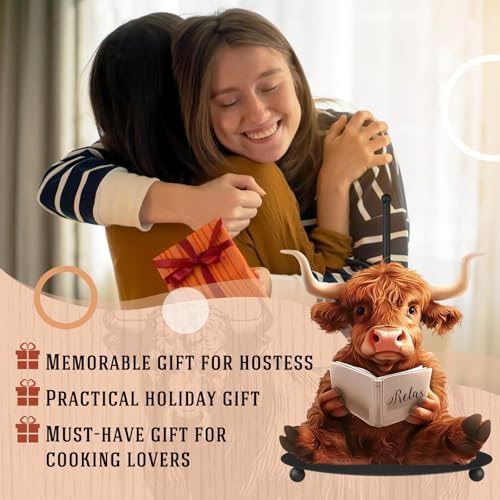MorningRo Highland Cow Paper Towel Holder Countertop Kitchen Decor and - Image 6