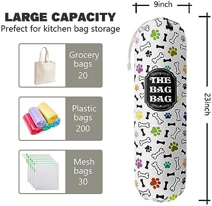 Grocery Bags Holder Organizer For Shopping Bags, Wall Mount Plastic Bags - Image 2