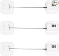 Refrigerator Lock, Heavy Duty Fridge Lock, Combination Lock for Refrigerator Cabinets, Drawers, Safety, Easy Install No Keys Needed (White-3Pack)