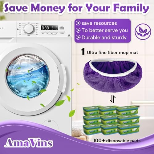 AmaVins 5 Pack Reusable Microfiber Mop Pads Compatible - Image 4