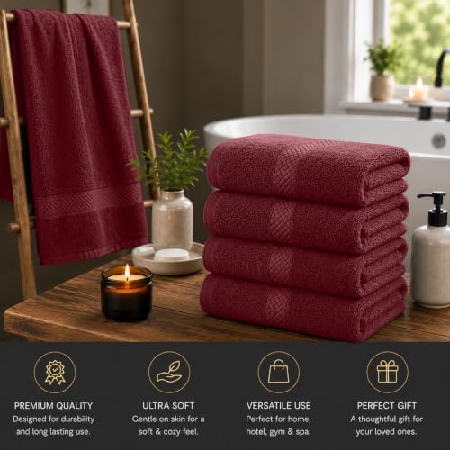 DAN RIVER 600 GSM Cotton Large Bath Towels Set of 4, 27 x 54 Inches - Image 4