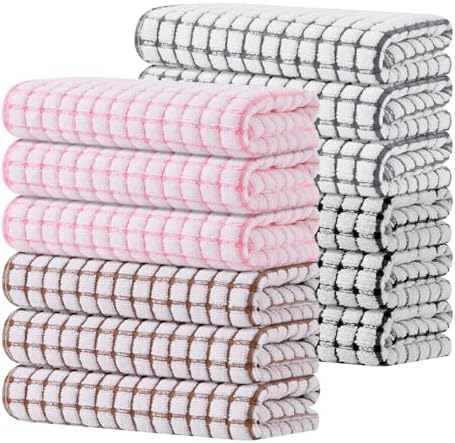 Kitinjoy Cotton 12 Pack Terry Kitchen Towels, Mix Color by Kitinjoy