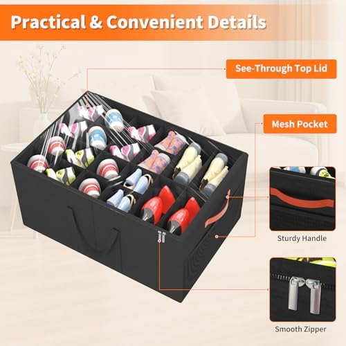 Aokeyee 2 Pack Shoe Organizer for Closet, Large Shoe Storage Box - Image 4