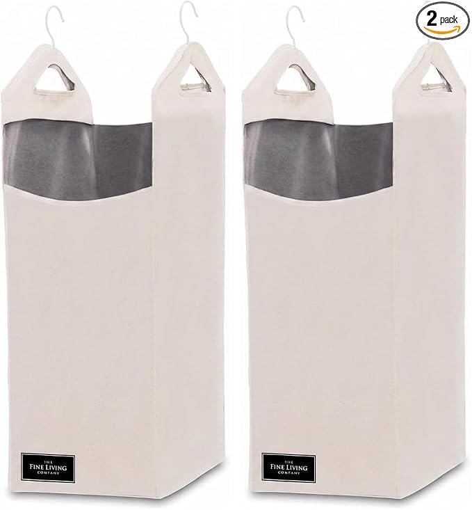 The Fine Living Co. Hanging Laundry Hamper Bag, Heavy Duty Hanger, Space Saving by TheFineLivingCompany