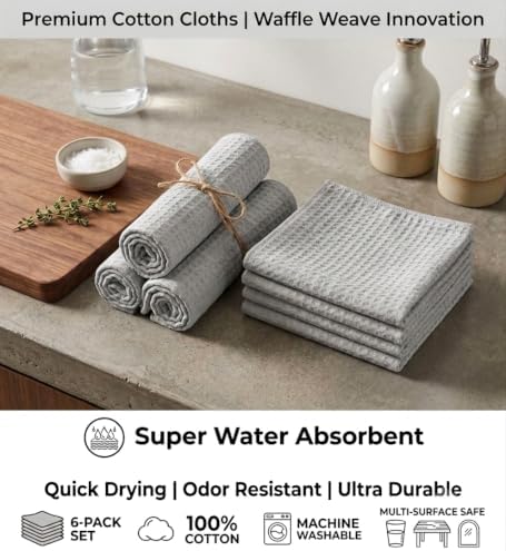 Urban Villa Kitchen Towels Cotton Dish Towels 20”x30” Smoke - Image 6