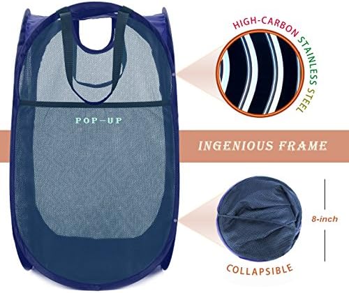 HOUSE AGAIN Strong Mesh Pop Up Laundry Hamper, 70L Collapsible Laundry Basket - Image 3