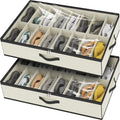 homyfort 32 Pairs Shoe Organizer Under Bed, Sturdy Underbed Shoe Storage Boxes by homyfort