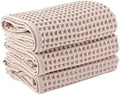PÜSKÜL Natural 100% Turkish Cotton Waffle Hand and Kitchen Towels Set of 3 by P%C3%BCsk%C3%BClTextile