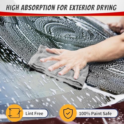 FIXSMITH Microfiber Cleaning Cloth, Shop Towels Bulk, 24 Pack Grey Microfiber - Image 7
