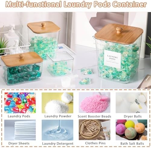 4 Pack Laundry Pods Container, Scoops & Labels - Image 3