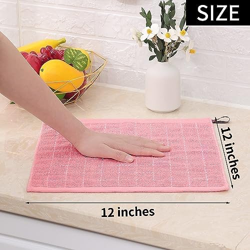Homaxy 100% Cotton Terry Kitchen Dish Cloths, 4 Pack - Image 5