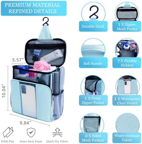 Dorm Room Essentials for College Students Girls Boys Guys, Shower Caddy - Image 3