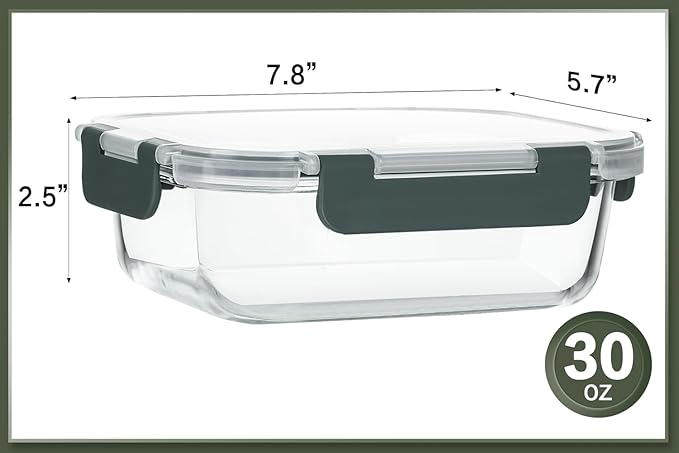 10 Packs 30 oz Glass Meal Prep Containers - Image 2