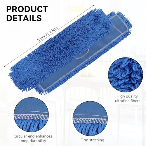 Commercial 36 Inch Dust Mop Head: Replacement Heavy-Duty Sweeper and Janitorial - Image 7