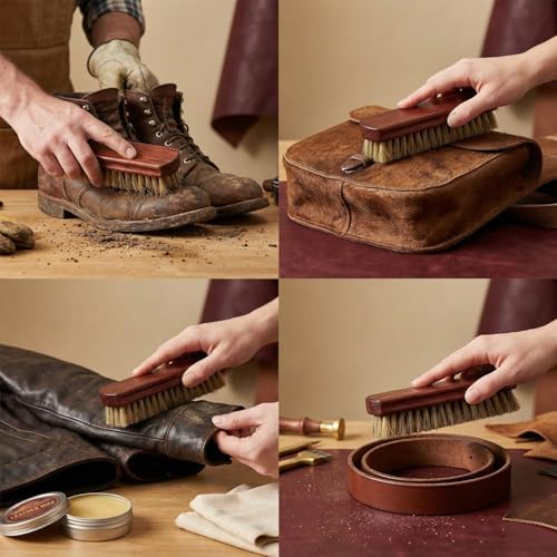 2 Pack Boar Bristle Shoe Brush for Deep Care & Polish - Image 5