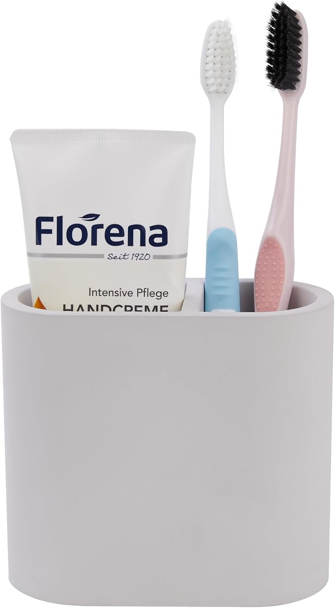 Diatomite Toothbrush Holder for Bathroom Counter, 2-Slot Toothpaste Organizer by Amviner