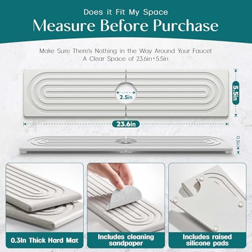Large Faucet Mat for Kitchen Sink - Image 2