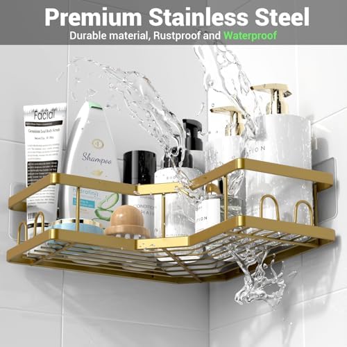 Corner Shower Caddy Bathroom Organizer: Adhesive Shower Rack Bathtub Shelves - Image 5