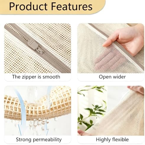 Cotton Mesh Laundry Bags, Clothes and Shoes, Natural Breathable Washer and - Image 6