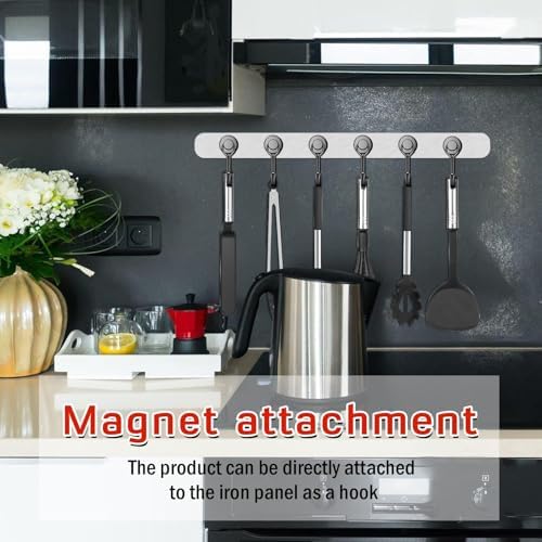 FINDMAG 50 Pack Black Magnet Hooks, 30LB+ Magnetic Hooks - Image 3
