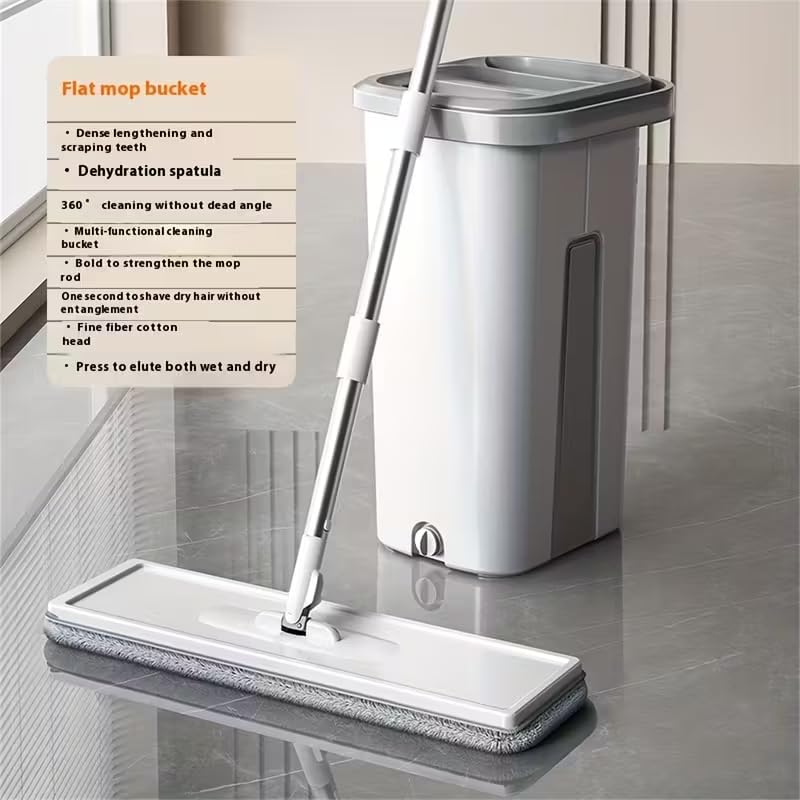 Mop and Bucket Set with AUTO Pump, 3-Zone Separate Dirty and Clean Water - Image 2
