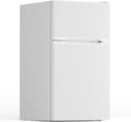 3.1 Cu.Ft Small Fridge with Freezer, Compact Refrigerator with 2 Doors, Mini Fridge with Adjustable Removable Glass Shelves for Bedroom, Dorm, Office or Apartment,White