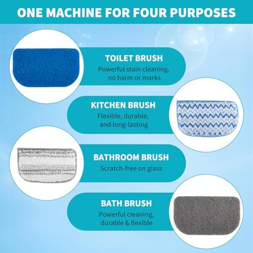 Tub Brush Scrubber with Long Handle, Durable Tub Scrubber with 4 Versatile - Image 2
