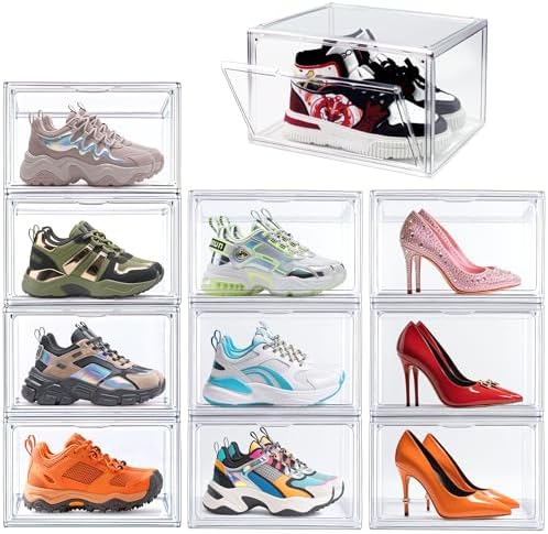 1 Pack Acrylic Shoe Boxes for Flat, Loafer & Small Space, Fits Size 12.5 by Unknown