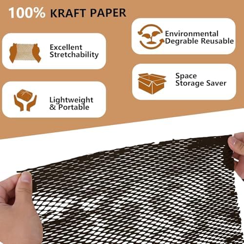 Honeycomb Packing Paper, Recyclable Moving Supplies Bubble Packing Wrap - Image 4