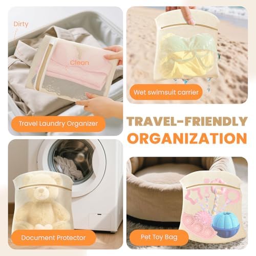 ABRRLO 4Pcs Large Cotton Mesh Laundry Bags - Image 6